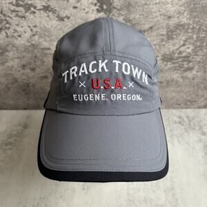 Track Town USA Eugene Oregon Gray Running Hat Adjustable Cap Lightweight